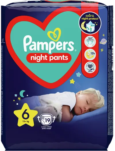 Scutece chilotei Pampers - Night 6, 19 buc.