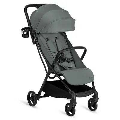 Carucior sport, Lionelo, Agia, 7.3 kg, Ultracompact, Pliere rapida cu o mana, Suport pentru biberon inclus, Sezutul lat si confortabil, 6-48 luni, Sustine 22 kg, Verde