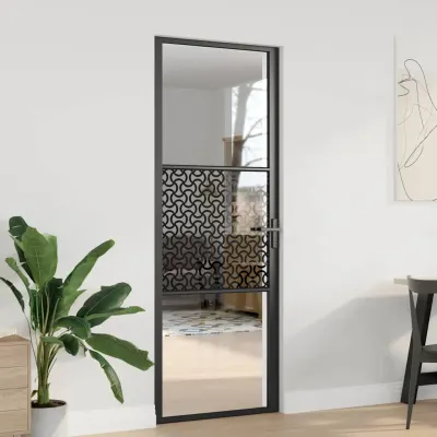 vidaXL Ușă de sticlă 76 x 3,5 x 201,5 cm Aluminiu Negru