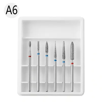 Set 6 Capete Freza Cuticula Pedichiura Alb - A6