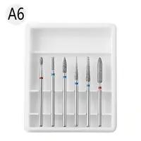 Set 6 Capete Freza Cuticula Pedichiura Alb - A6