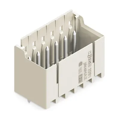 THT male header; 1.0 mm Ø solder pin; straight; Pin spacing 3.5 mm; 12-pole; light gray