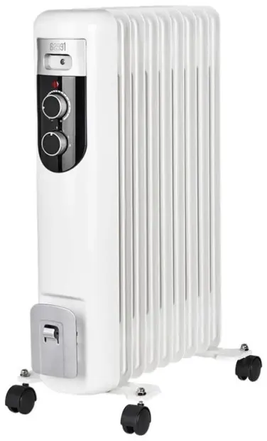 Calorifer electric cu ulei Teesa TSA8036, 2000 W, 9 Elementi, 3 Trepte putere, Termostat reglabil, Control automat temperatura (Alb/Negru)