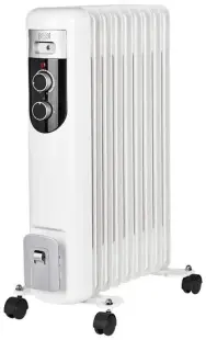 Calorifer electric cu ulei Teesa TSA8036, 2000 W, 9 Elementi, 3 Trepte putere, Termostat reglabil, Control automat temperatura (Alb/Negru)