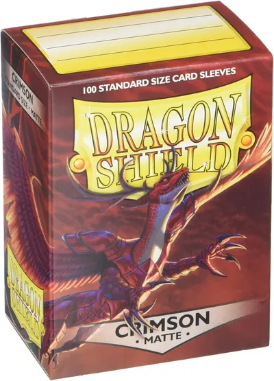 Protecții pentru cărți de joc Dragon Shield - Matte Sleeves Standard Size, Crimson (100 buc.)