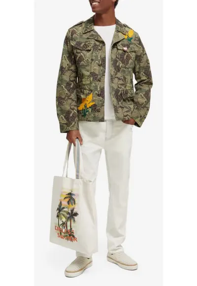 Geanta Tote unisex din bumbac cu imprimeu floral