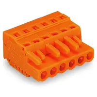 1-conductor female plug; with integrated end plate; 2.5 mm²; Pin spacing 5.08 mm; 15-pole; 2,50 mm²; orange