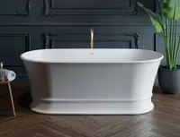 Cada baie freestanding ovala, compozit, cu preaplin, 170 x 84 cm, Foglia Clasic Elegante