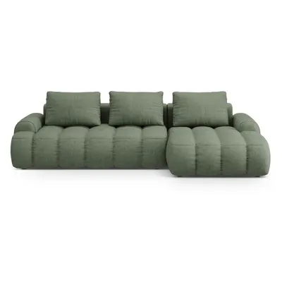 Colțar verde extensibil/cu spațiu de depozitare (cu colț pe partea dreaptă/cu șezlong) Linz – Cosmopolitan Design