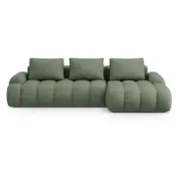 Colțar verde extensibil/cu spațiu de depozitare (cu colț pe partea dreaptă/cu șezlong) Linz – Cosmopolitan Design