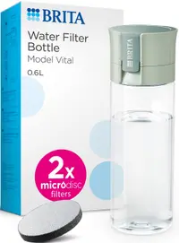 Sticlă de apă filtrantă BRITA - Vital, 0.6 l, verde deschis, cu 2 discuri