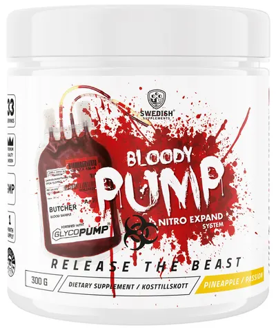 Bloody Pump, ananas cu fructul pasiunii, 300 g, Swedish Supplements