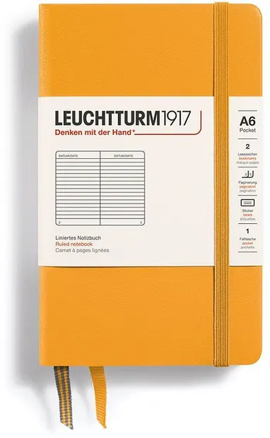 Caiet Leuchtturm1917 Rising Colors - A6, portocaliu, liniat, copertă rigidă