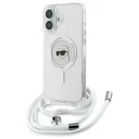 Husa MagSafe pentru Apple iPhone 16, Karl Lagerfeld, IML Crossbody Karl's Head, Transparenta