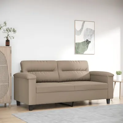 Gossi canapea cu 2 locuri, gri taupe, 140 cm, tesatura microfibra