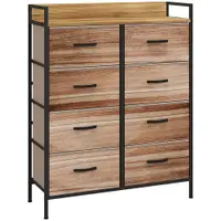 HOMCOM Comodă de depozitare 8 sertare din material textil detașabile, poliță superioară și cadru din oțel 79L x 29l x 101H cm | Aosom Romania