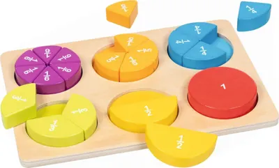Puzzle din lemn Goki - Fracții