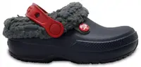 Saboti Crocs Kids' Classic Blitzen III Lined Clog Albastru - Navy/Slate Grey