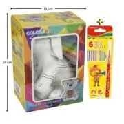 Set Jucarie vatelina pentru colorat lavabila + Carioci Keyroad Washable, 6 culori - 20x14cm