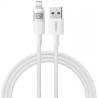 Cablu Date si Incarcare USB-A - Lightning Baseus Display 2, 12W, 2m, Alb P10382700211-01