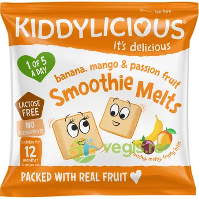 Delicii din Piure de Fructe (Banane, Mango si Fructul Pasiunii) pentru Copii +12 Luni fara Lactoza 6g