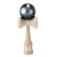 Jucarie de indemanare, din lemn, Ozora, Kendama, Albastru Galaxy, 18 cm