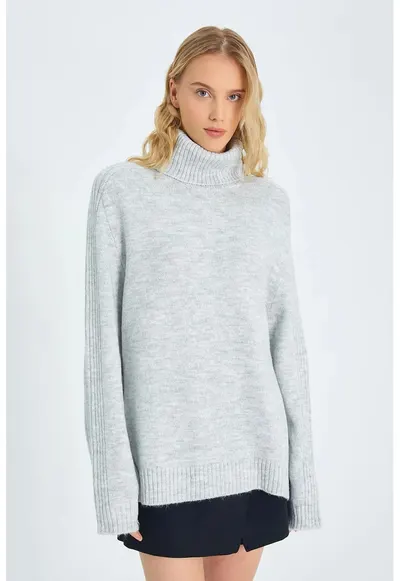 Pulover dama - Gri - Tricot