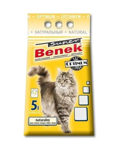 BENEK Super Optimum natural fara miros 5 l x 2 (10 l) Nisip pentru pisici