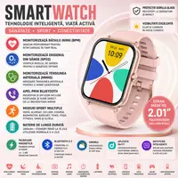 SmartWatch cu Apel Bluetooth, Calculator, Jocuri, Alarma, Monitorizare Somn, Calorii, Moduri Sport, Distanta, Pasi, Ritm Cardiac, Nivel Oxigen, Tensiune Arteriala S711