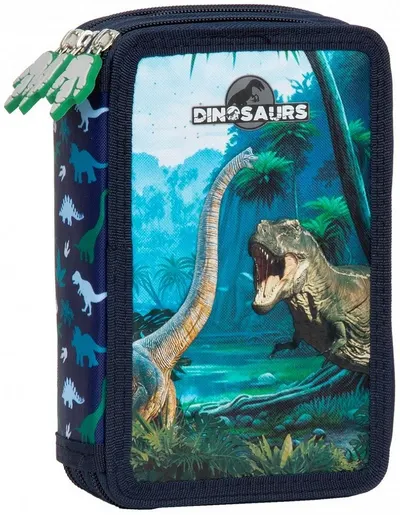 Penar cu rechizite Derform Dinosaurs 19 - Cu 3 fermoare
