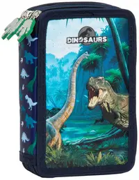 Penar cu rechizite Derform Dinosaurs 19 - Cu 3 fermoare