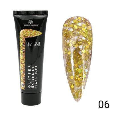 Polygel color Global Fashion, cu sclipici, 30 g, 06 Engros