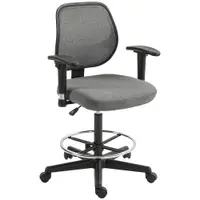 Vinsetto Fotoliu de birou șezut înalt reglabil, cotiere, dim. 60l x 57P x 97-119H cm pe roți, gri | Aosom Romania
