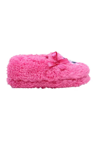 Papuci de casa cu aplicatie Minnie Mouse - Fucsia