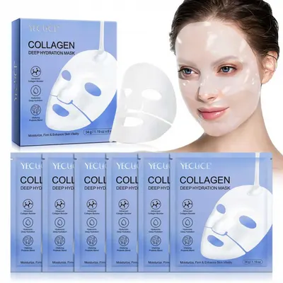 Set Ingijire Premium cu 6 Masti Concentrate BIO Collagen, Formula Avansata cu Probiotice, Tehnologie Hydro-Gel