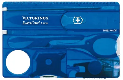 Cuțit de buzunar elvețian Victorinox - SwissCard Lite, 13 functii, albastru