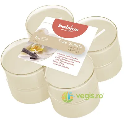 Lumanare Tip Pastila Maxi cu Aroma de Vanilie 8buc