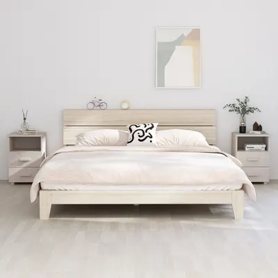 vidaXL Noptiere HAMAR, 2 buc, alb, 40x35x62 cm, lemn masiv de pin
