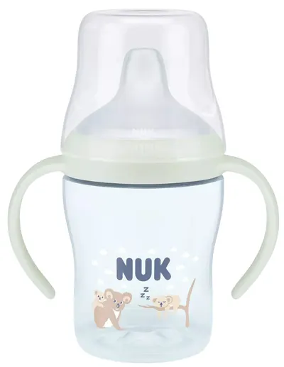 Biberon NUK Perfect Match - Cu duză de suc, TC, РР, 150 ml, Glow in the Dark, Koala