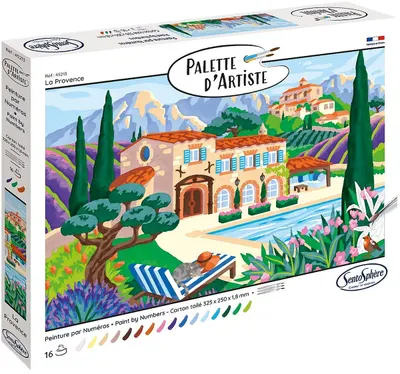 Kit de colorare după numere Sentosphere Palette d'artiste - Provence