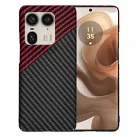 Husa pentru Motorola Edge 50 Ultra, Techsuit, Carbonite FiberShell, Neagra Rosie
