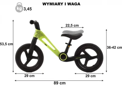 Bicicleta de echilibru pentru copii, Adamex Speed M8, pliabila, fara pedale, cu Saua reglabila si manere confortabile, 2-5 ani, pana la 35 kg, Grey Fox