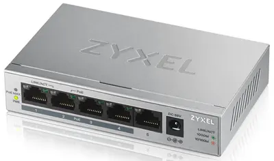 Switch ZyXEL - GS1005HP, 5-Port GbE Unmanaged PoE Switch, gri
