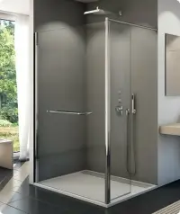 Cabina dus Walk-in SanSwiss 120x200 cm cu perete lateral de 40cm Fun