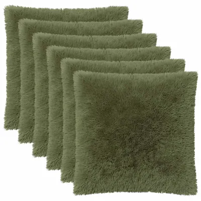 vidaXL Husă pentru pernă 6 pcs HEERLEN Verde 80 x 80 cm Fleece PV
