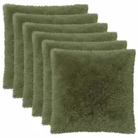 vidaXL Husă pentru pernă 6 pcs HEERLEN Verde 80 x 80 cm Fleece PV
