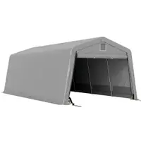 Outsunny Garaj Portabil, Carport Rezistent, Cort tip Garaj cu Copertină și 2 Ferestre de Ventilație și Ușă, 6.2x3.3x2.4 m, Gri | Aosom Romania