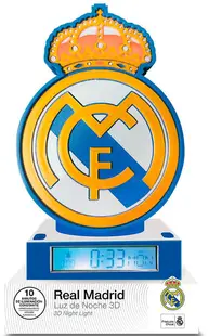 3D lampă cu ceas deșteptător Kids Licensing - Real Madrid