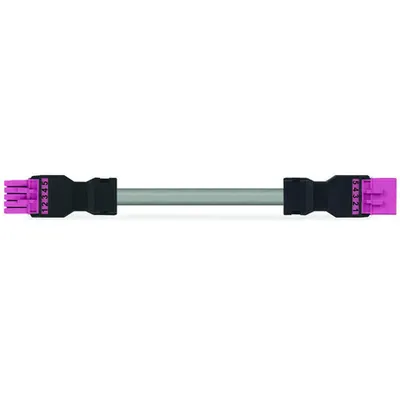 pre-assembled interconnecting cable; Eca; Socket/plug; 5-pole; Cod. B; 2 m; 1,00 mm²; pink