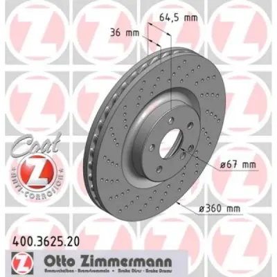 Disc frana ZIMMERMANN 400.3625.20